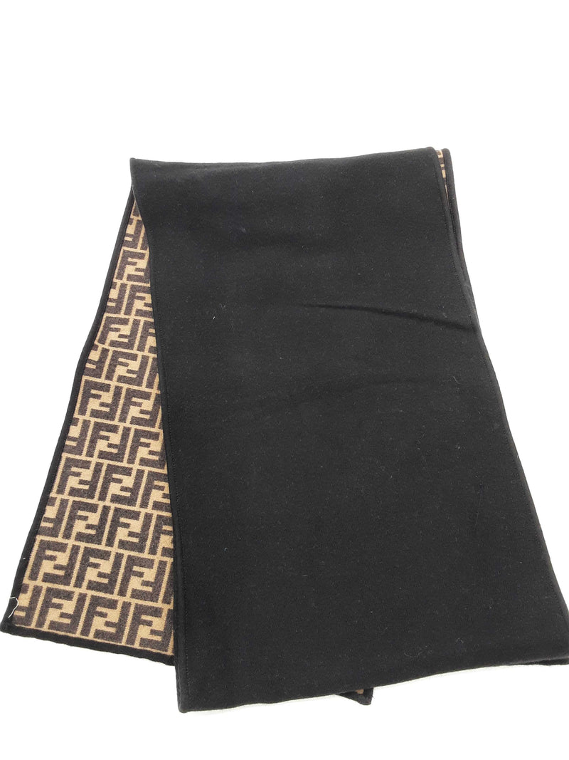 Fendi Roma Black Wool Blend Scarf Do1025oxzde