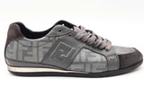 Fendi Zucca Grey Suede & Leather Sneakers Size 8.5 Eb1025crdu