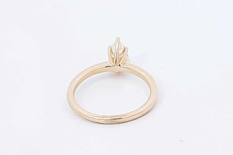 0.75ctw Pear Shape Diamond Ring In 14k Yellow Gold 2.7 Grams Size 6 Eb1125cxzdu