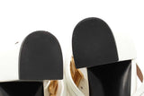 Balmain White Leather Ankle Strap Sandals Size 38.5 Eb0626lxzsa