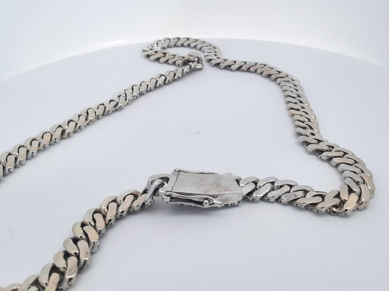 6.22 Cttw Diamond 10k White Gold Cuban Link Chain 72.8 G 20 Inches Aa0925wrxzsa