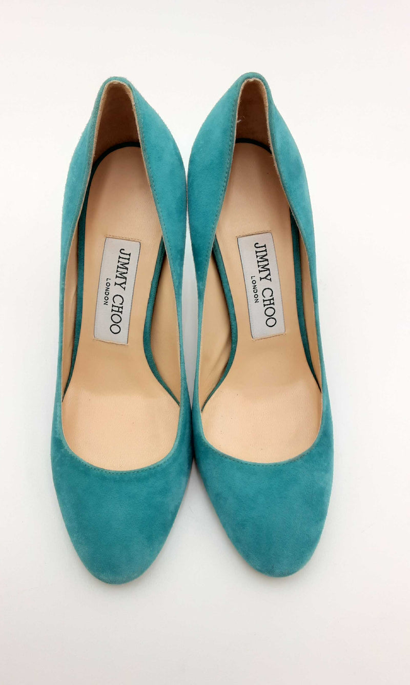 Jimmy Choo London Malibu Teal Suede Esme Heels Size 35 Eblorsa 144010028586