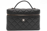 Chanel Caviar Quilted Top Handle Vanity Case With Chain Eb1225orxzdu