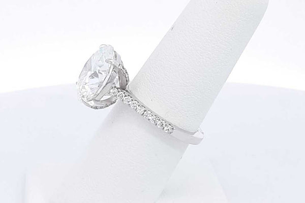 7.03ctw Lab Grown Round Diamond Ring In 18k White Gold 6g Size 6.5 Eb0424wpxzsa