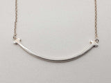 Tiffany & Co. Large T Smile 0.925 Silver 1.9g Necklace 18 In Do0326lxzde