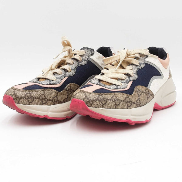 Gucci Gg Supreme Monogram Mix Monogram Rhyton Sneakers Size 37 Sd0525lozdu