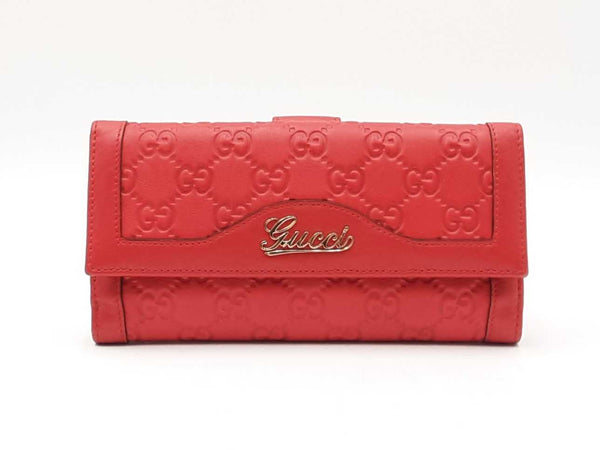Gucci Gg Guccissima Red Leather Continental Long Wallet Fw0625orzdu