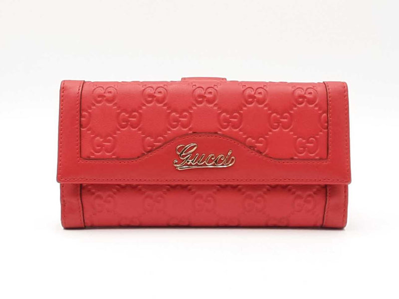 Gucci Gg Guccissima Red Leather Continental Long Wallet Fw0625orzdu