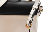 Versace La Medusa Black & White Leather Top Handle Bag Eb0926erxde