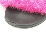 Givenchy Pink Mink Fur Black Rubber Slides Size Eu 36/ Us 6 W Do0526rxde