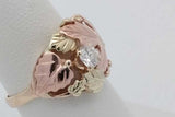 Black Hills Gold 10k Gold Leaf Ring With Diamond 4.1 Grams Size 6.75 Eb1026lexsa