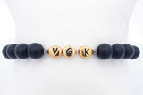 Black Bead Bracelet With Gold Tone Vgk Beads Eb0220losa