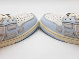 Amiri Skel Low Top Sneakers In White & Powder Blue Leather Size 11 Fw0625lxzdu