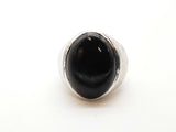 14k White Gold 20.1g Onyx Ring Size 6.75 Do0723ixzde