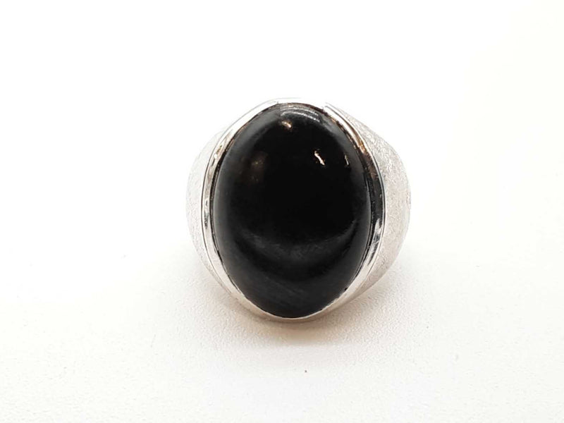 14k White Gold 20.1g Onyx Ring Size 6.75 Do0723ixzde