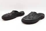 Gucci Perforated Gg Black Rubber Slip-on Sandals Size Us 7 Men's Fw1125lzxdu
