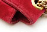 Gucci Hibiscus Red Velvet Marmont Matelasse Crossbody Eb0726oxzdu