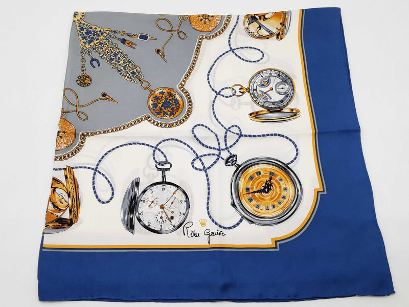 Rolex Geneve Masterpiece Watch Collectors Blue Silk Scarf Do0825lxzde