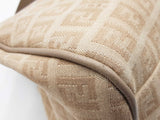 Fendi Zucchino Shoulder Bag In Beige Ff Logo Canvas Fw0726oordu