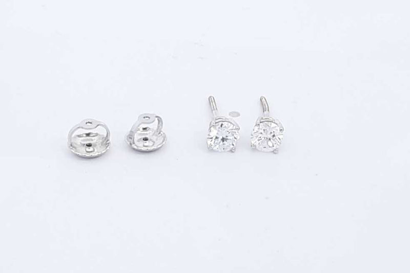 Approx. 0.5ctw Lab Grown Diamond Stud Screw Back Earrings 14k Wg 0.7g Eb624wexsa