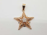 14k Two Tone Yellow White Gold 1.7g Star Pendant Do0426loxde