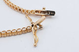 0.77cttw Diamond Tennis Bracelet In 14k Yellow Gold 5.3 Grams 7 Inch Eb0626poxsa