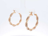 14k Yellow Gold Twisted Mesh Hoop Earrings 1.9 Grams Fw0326lzxdu