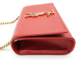 Yves Saint Laurent Ysl Kate Red Leather Chain Crossbody Bag Do0726pxzde