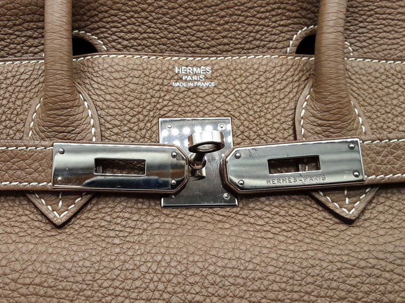 Hermes Birkin 30 Etoupe Gray Togo Palladium Handbag Do0725lprxzde