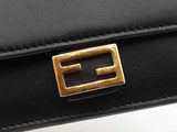 Fendi Baguette Card Holder Wallet In Black Nappa Leather Fw1025loxdu
