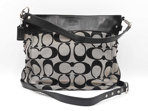 Coach Zoe Hobo Bag In Signature C Canvas Fabric & Black Leather Fw0725izdu