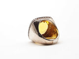 David Yurman Sterling Silver Citrine Diamond Ring Size 7.5 Lherzde 144010012138