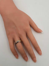 14k Tricolor Gold Braided Trinity Band Ring 7.8 Grams Size 9.5 Fw0226pzxdu