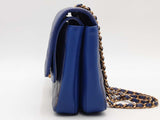 Chanel Matelasse Shoulder Bag Blue Metallic Lambskin Aa0526orzxsa