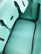Hermes Birkin 25 Bleu Atoll Teal Swift Leather Gold Handbag Do0325lrrxzde