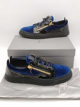 Giuseppe Zanotti Blue Velvet Sneakers Size 47 Eb0726lxzsa