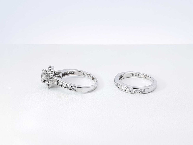 1.21 Cttw Diamond & 14k White Gold Halo Ring 5.2 Grams Size 3 Fw1025szxdu