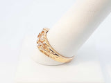 Diamond & 14k Yellow Gold Nugget Band 4.2 Grams Size 9.5 Fw0826pzxdu