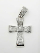 7.24 Cttw Diamond & 14k White Gold Cross Pendant 27.6 Grams Fw0725orzxdu