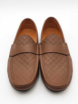 Gucci Guccissima Embossed Gg Monogram Driving Loafers Size 7.5 Eb0726crsa