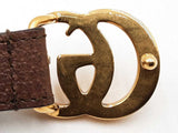 Gucci Marmont Gg Supreme Logo Canvas & Leather Brown Belt Size 75|30 Fw0725oxzdu