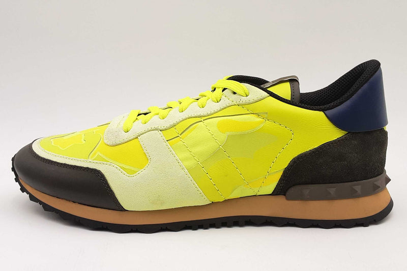 Valentino Garavani Rockrunner Camo Neon Yellow Sneakers Size 45 Ebeb0924crsa