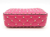 Valentino Rockstud Spike Quilted Pink Camera Bag Sd1025ocrde