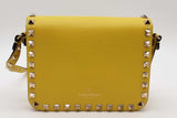 Valentino Garavani Yellow Lime Green Leather Rockstud Crossbody Bag Eb0826lrxde
