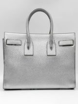 Yves Saint Laurent Silver Metallic Sac De Jour Silver Top Handle Bag Eb1224ixzdu