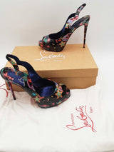 Christian Louboutin Hot Chick Sling Alta Starlight Heels Size 38.5 Eb1025lxzsa