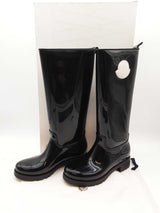 Moncler Ginger Stivale Black Rubber Tall Boots Size Eu 39 Do0225lcrde