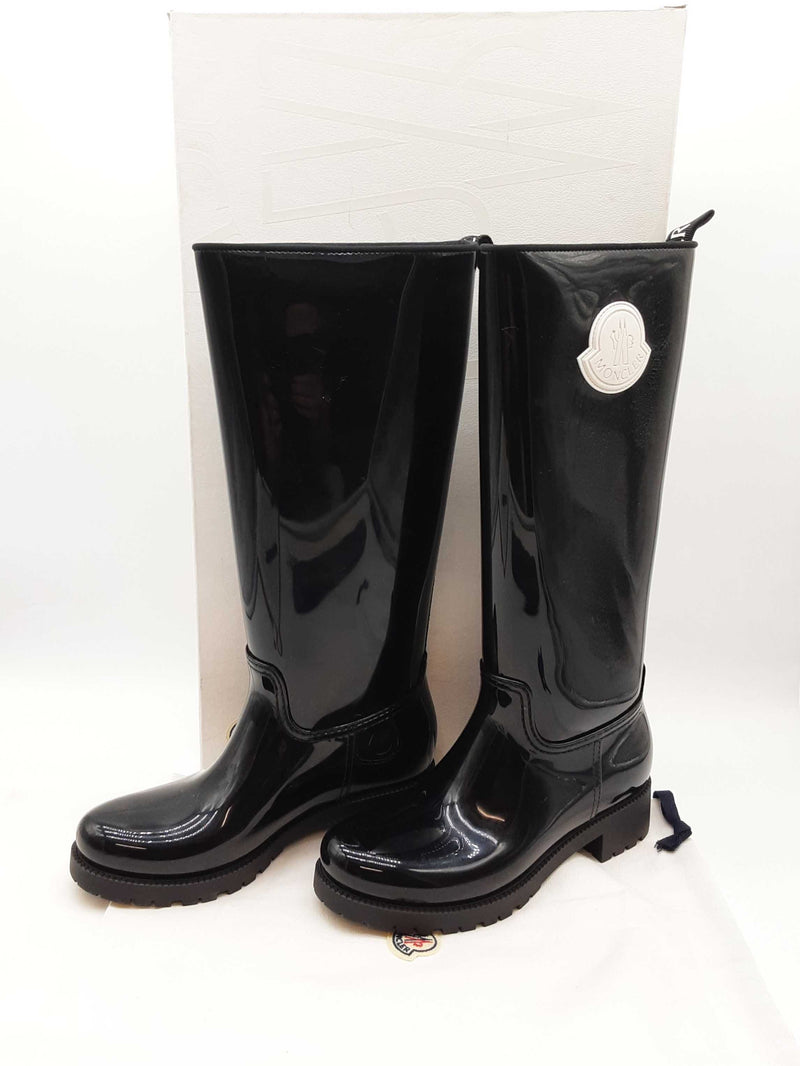 Moncler Ginger Stivale Black Rubber Tall Boots Size Eu 39 Do0225lcrde