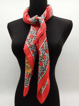 Hermes Feux De Route Carriage Lantern Red Silk Scarf Do0326orxde