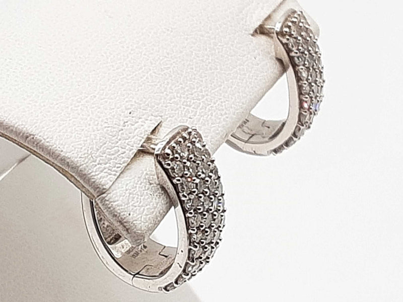 0.70 Cttw Lab Grown Diamonds 0.925 Silver 3.9g Hoop Clasp Earrings Do0525srde